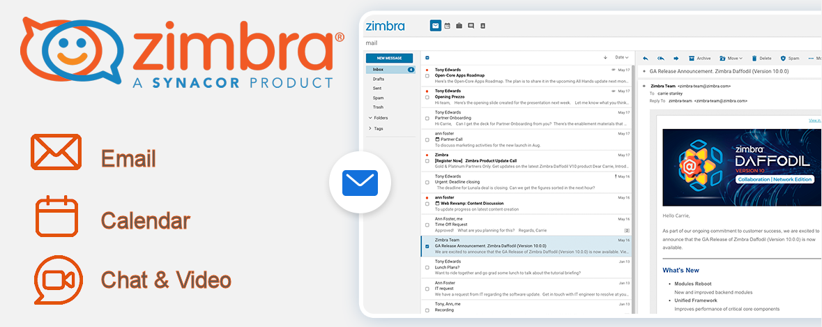 Commeo Zimbra Email Calendar Chat & Video